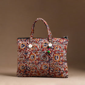 Red Handcrafted Quilted Cotton Hand Bag 21