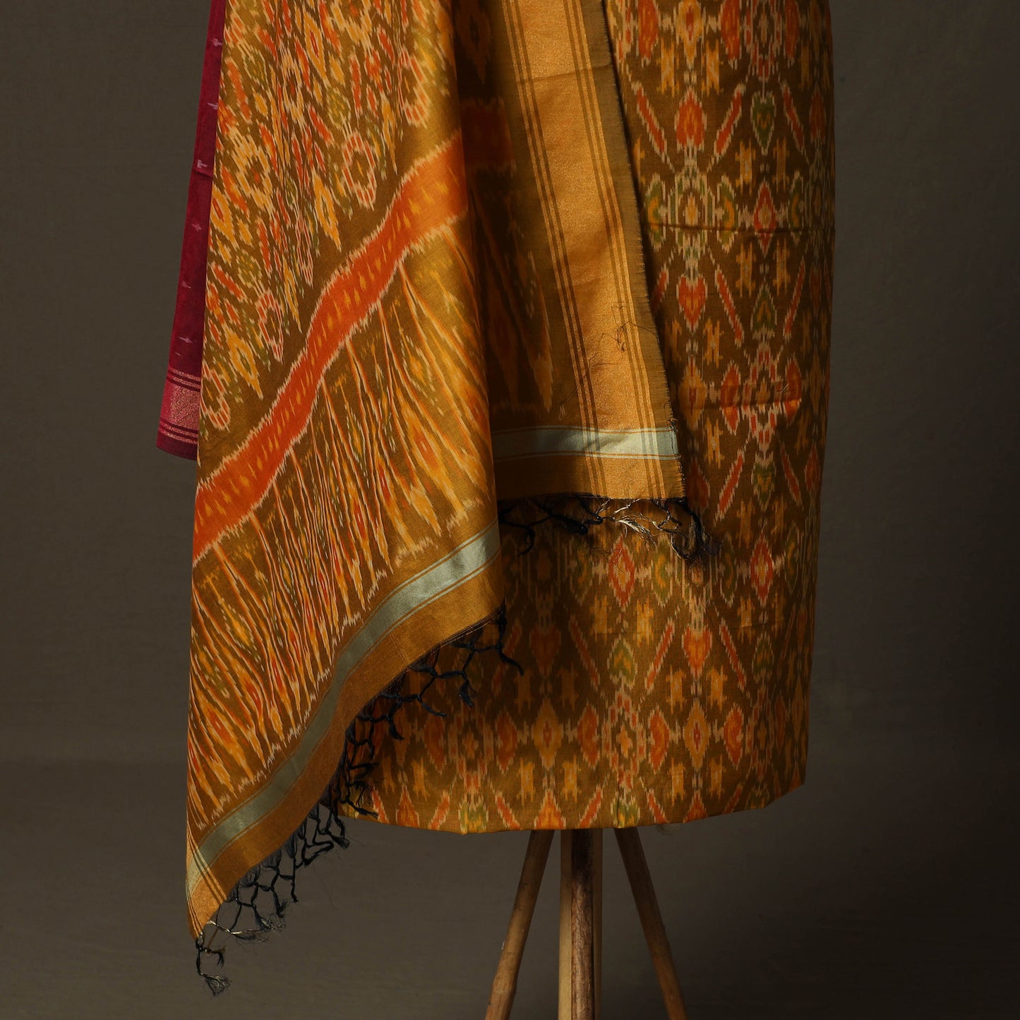 Handloom Sico Pochampally Ikat 2pc Unstitched Dress Material Kurta Set 14