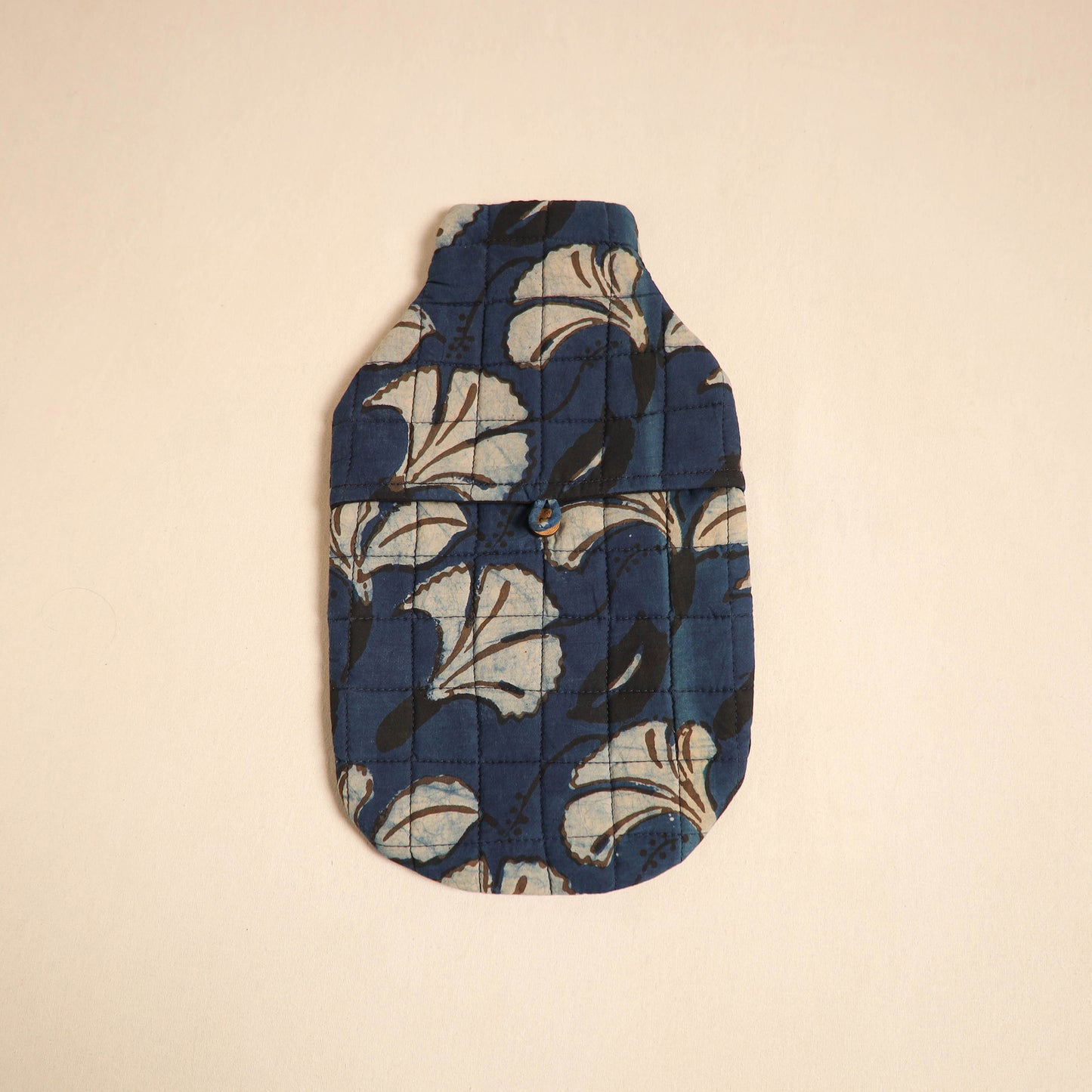 Blue - Handmade Quilted 1L Hot Water Bottle Cover 08