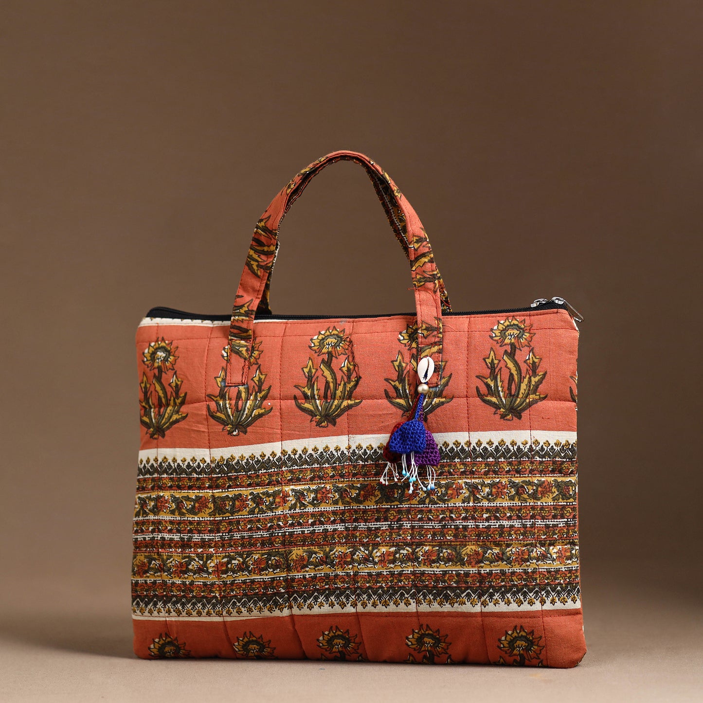 Multicolor - Handcrafted Quilted Cotton Hand Bag  23