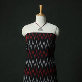 Pochampally Ikat Woven 2pc Cotton Unstitched Dress Material Kurta Set with Jewellery 10