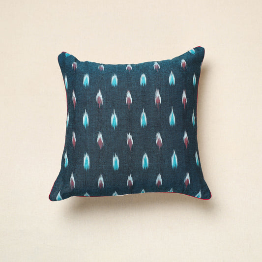 Blue - Pochampally Ikat Cotton Cushion Cover (16 x 16 in) 14