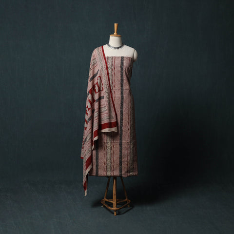 Bagh Hand Block Print Cotton 3pc Unstitched Dress Material Suit Set 16