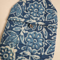 Blue - Handmade Quilted 1L Hot Water Bottle Cover 06