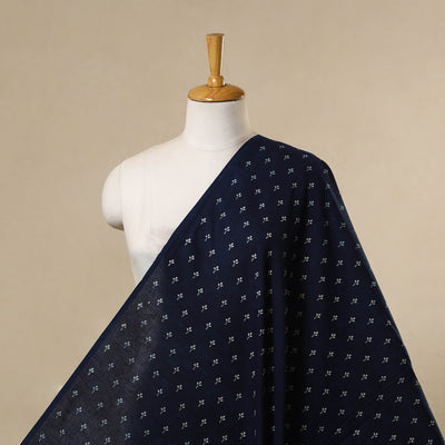 Hand Block Print Cotton Indigo Bagru Fabric 09