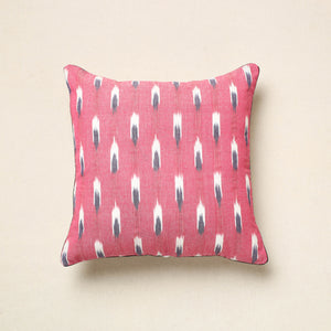 Pink - Pochampally Ikat Cotton Cushion Cover (16 x 16 in) 16