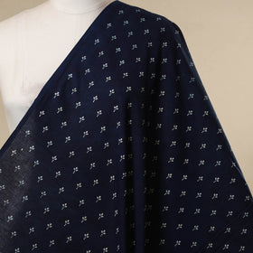 Hand Block Print Cotton Indigo Bagru Fabric 09