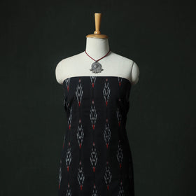 Pochampally Ikat Woven 2pc Cotton Unstitched Dress Material Kurta Set with Jewellery 11