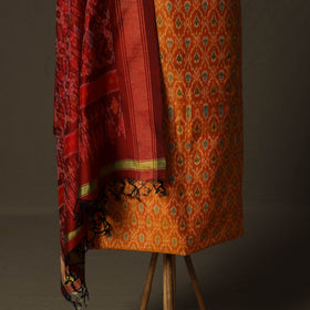 Handloom Sico Pochampally Ikat 2pc Unstitched Dress Material Kurta Set 16