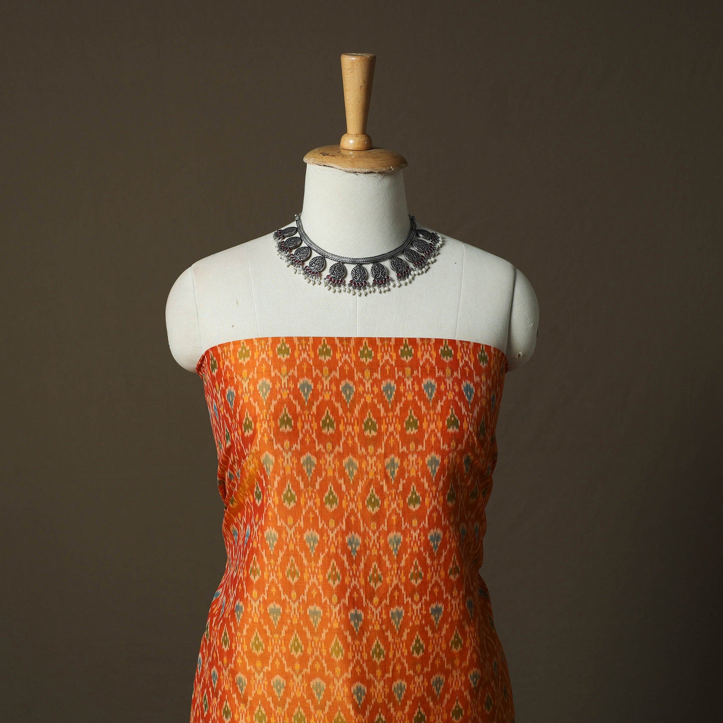 Handloom Sico Pochampally Ikat 2pc Unstitched Dress Material Kurta Set 16