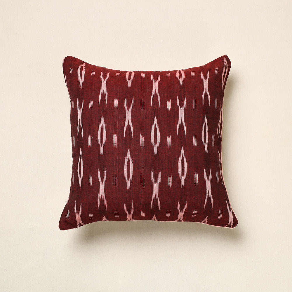 Brown - Pochampally Ikat Cotton Cushion Cover (16 x 16 in) 18