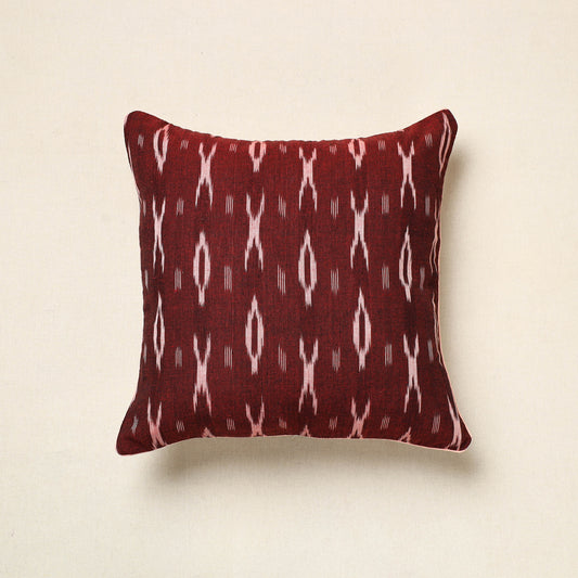 Brown - Pochampally Ikat Cotton Cushion Cover (16 x 16 in) 18