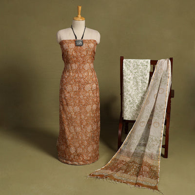 Buy 3pc Sanganeri Block Print Kota Cotton Dress Material