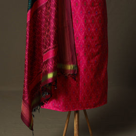 Handloom Sico Pochampally Ikat 2pc Unstitched Dress Material Kurta Set 17