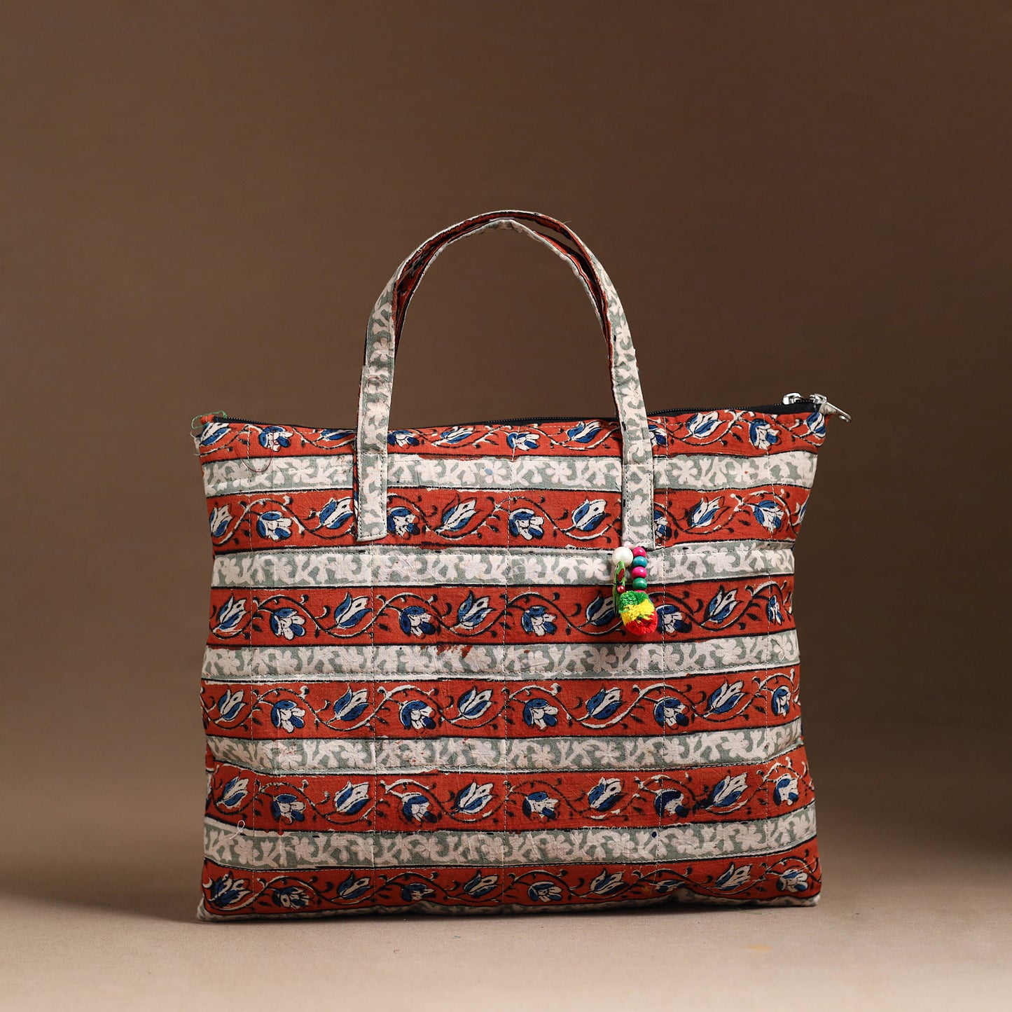 Multicolor - Handcrafted Quilted Cotton Hand Bag  30