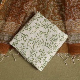 Buy 3pc Sanganeri Block Print Kota Cotton Dress Material