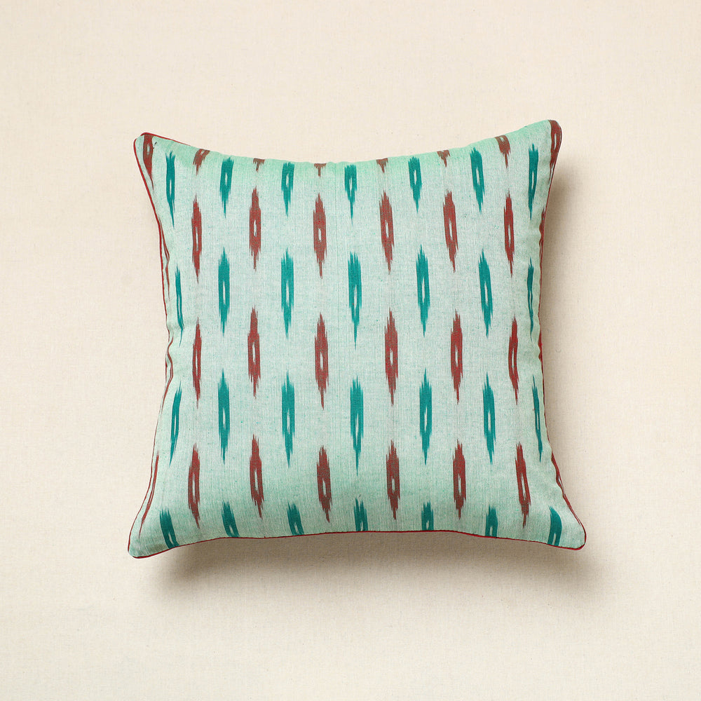 Green - Pochampally Ikat Cotton Cushion Cover (16 x 16 in) 19