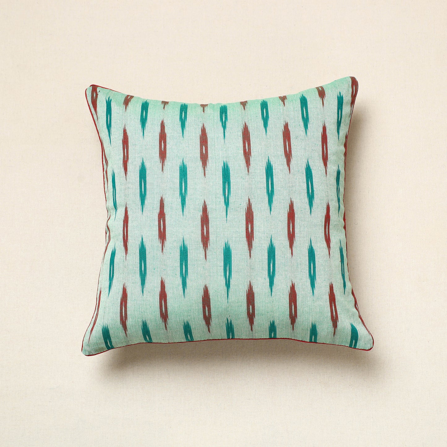 Green - Pochampally Ikat Cotton Cushion Cover (16 x 16 in) 19