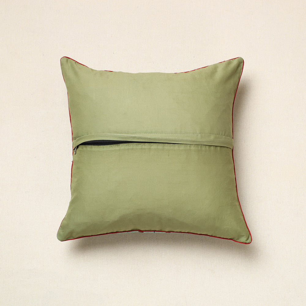 Green - Pochampally Ikat Cotton Cushion Cover (16 x 16 in) 19