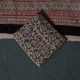 Bagh Hand Block Print Cotton 3pc Unstitched Dress Material Suit Set 18