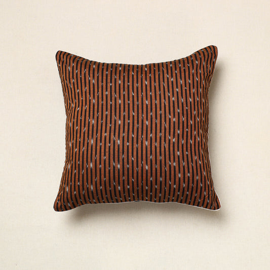 Brown - Pochampally Ikat Cotton Cushion Cover (16 x 16 in) 20