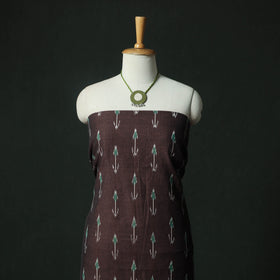 Pochampally Ikat Woven 2pc Cotton Unstitched Dress Material Kurta Set with Jewellery 13