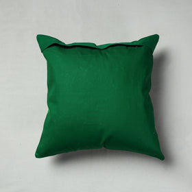 Green Pipli Applique Work Cotton Cushion Cover
