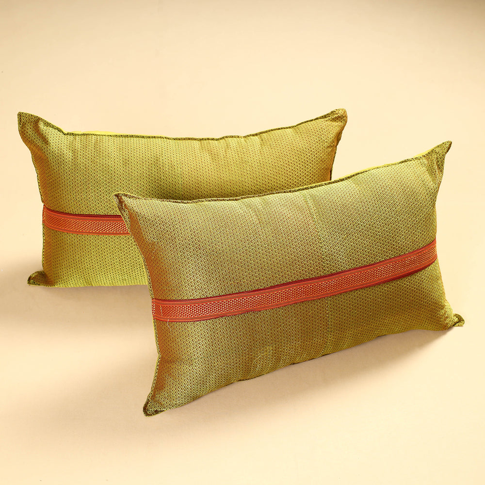 Green - Khun Weave Cotton Pillow Covers (Set of 2)