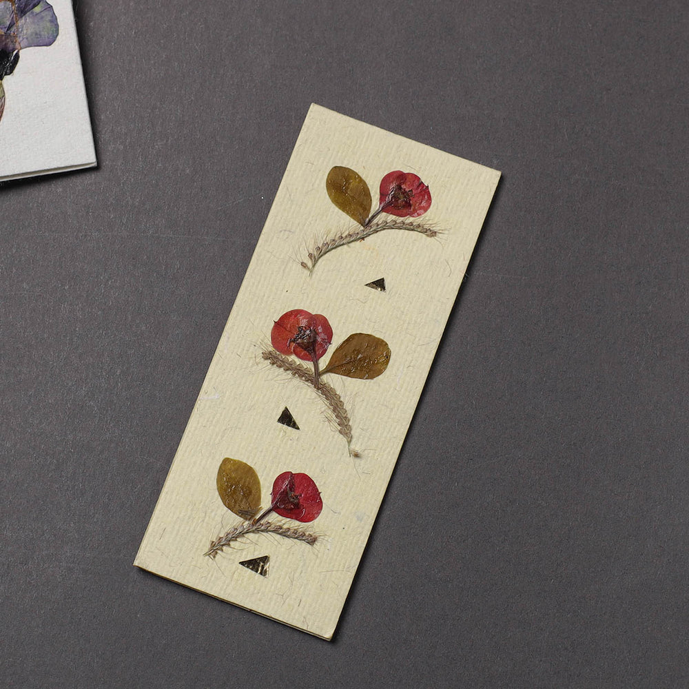 Flower Art Handmade Paper Magnetic Bookmark 06