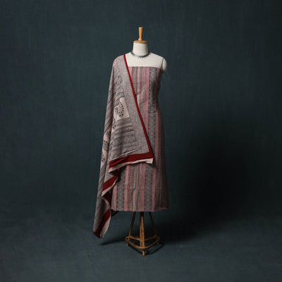 Bagh Hand Block Print Cotton 3pc Unstitched Dress Material Suit Set 20