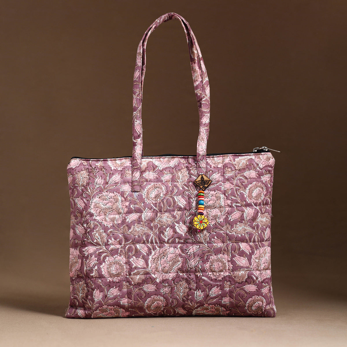 Purple - Handcrafted Quilted Cotton Hand Bag  35