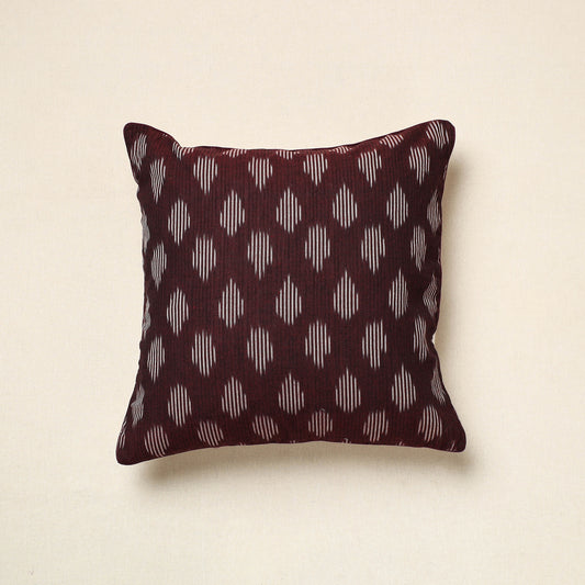 Brown - Pochampally Ikat Cotton Cushion Cover (16 x 16 in) 23