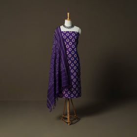 Handloom Cotton Pochampally Ikat 2pc Unstitched Dress Material Kurta Set 20