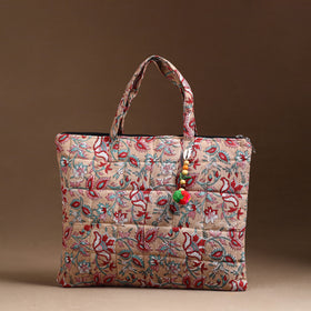Brown Handcrafted Quilted Cotton Hand Bag 36