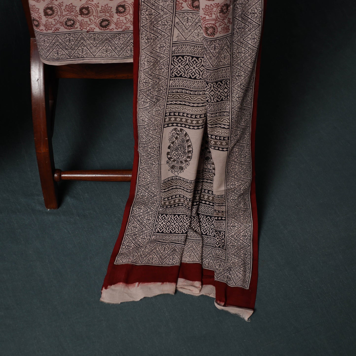 Bagh Hand Block Print Cotton 3pc Unstitched Dress Material Suit Set 20