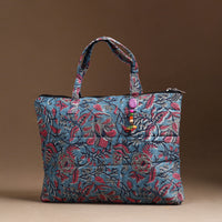 Blue - Handcrafted Quilted Cotton Hand Bag  37