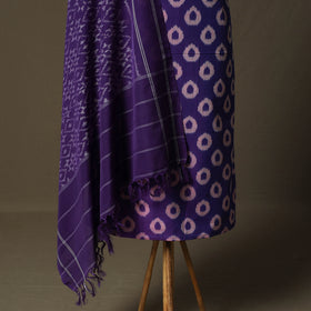 Handloom Cotton Pochampally Ikat 2pc Unstitched Dress Material Kurta Set 20