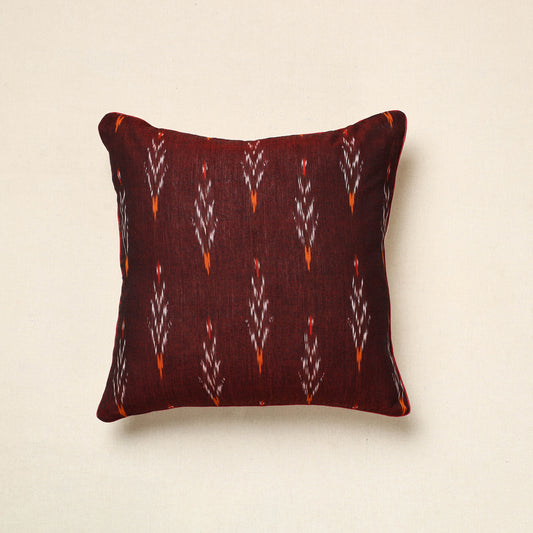 Brown - Pochampally Ikat Cotton Cushion Cover (16 x 16 in) 24