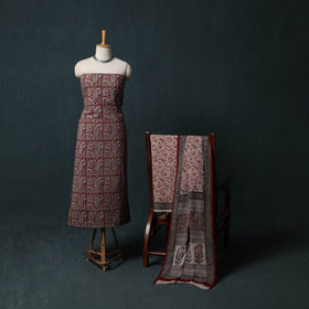 Bagh Hand Block Print Cotton 3pc Unstitched Dress Material Suit Set 21