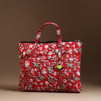 Red - Handcrafted Quilted Cotton Hand Bag  39