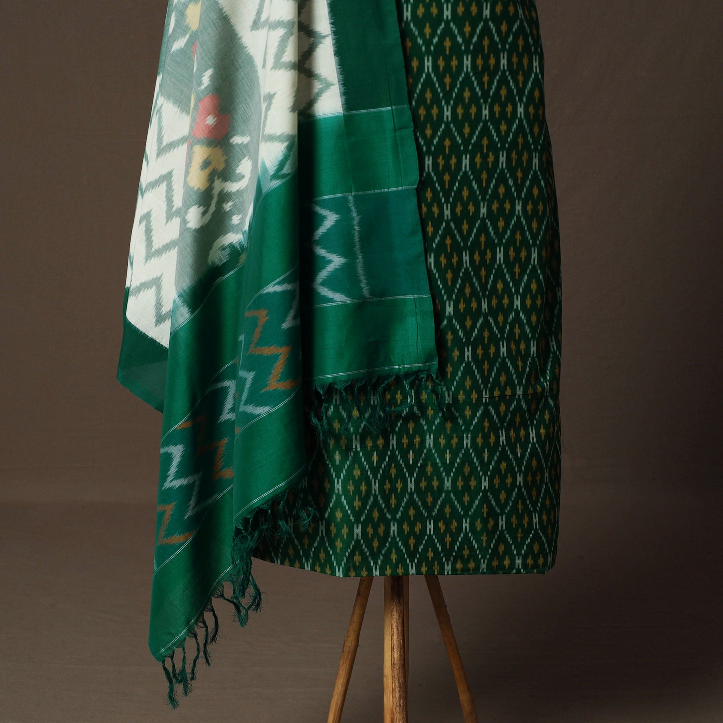 Handloom Cotton Pochampally Ikat 2pc Unstitched Dress Material Kurta Set 21