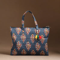 Blue - Handcrafted Quilted Cotton Hand Bag  41