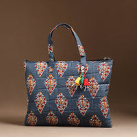 Blue - Handcrafted Quilted Cotton Hand Bag  41