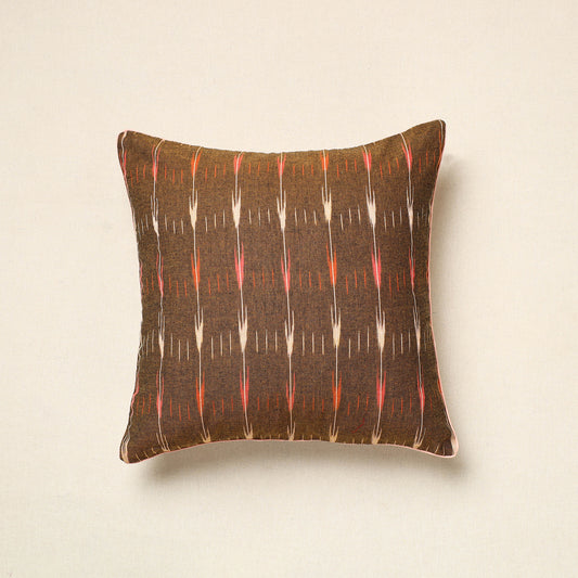 Brown - Pochampally Ikat Cotton Cushion Cover (16 x 16 in) 27