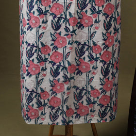 Pink Designer! Block Print Cotton Dress Material with Jewellery Set