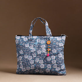 Blue Handcrafted Quilted Cotton Hand Bag 44
