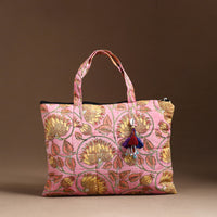 Pink - Handcrafted Quilted Cotton Hand Bag  45