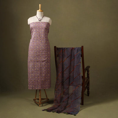 Brown - designer! Cotton unstitched dress material