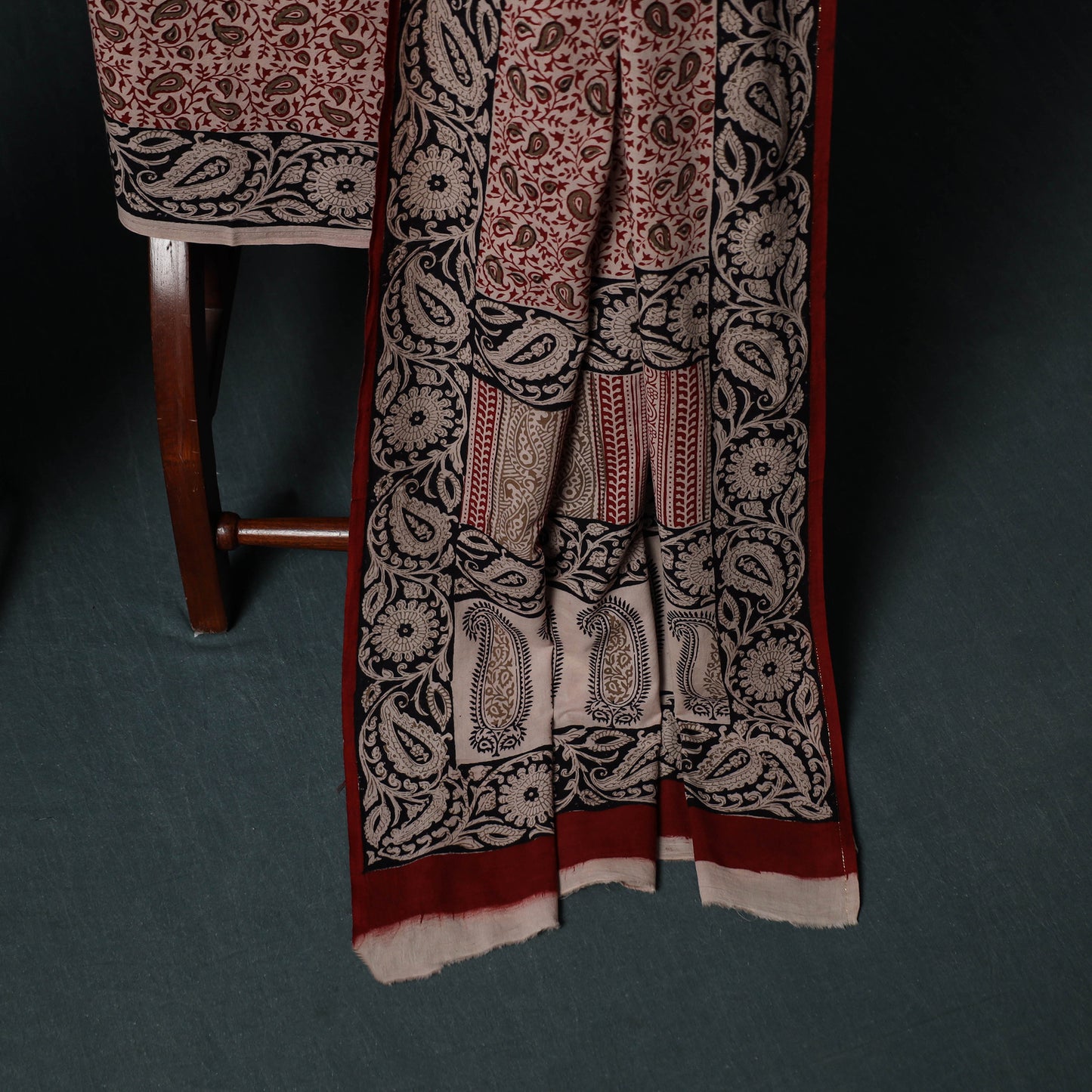 Bagh Hand Block Print Cotton 3pc Unstitched Dress Material Suit Set 23