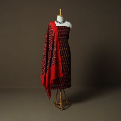Handloom Cotton Pochampally Ikat 2pc Unstitched Dress Material Kurta Set 24